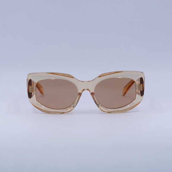 🕶️ New Celine CL40277F 42J Sunglasses - Transparent Orange Frame, Brown Lenses - Picture 2 of 10